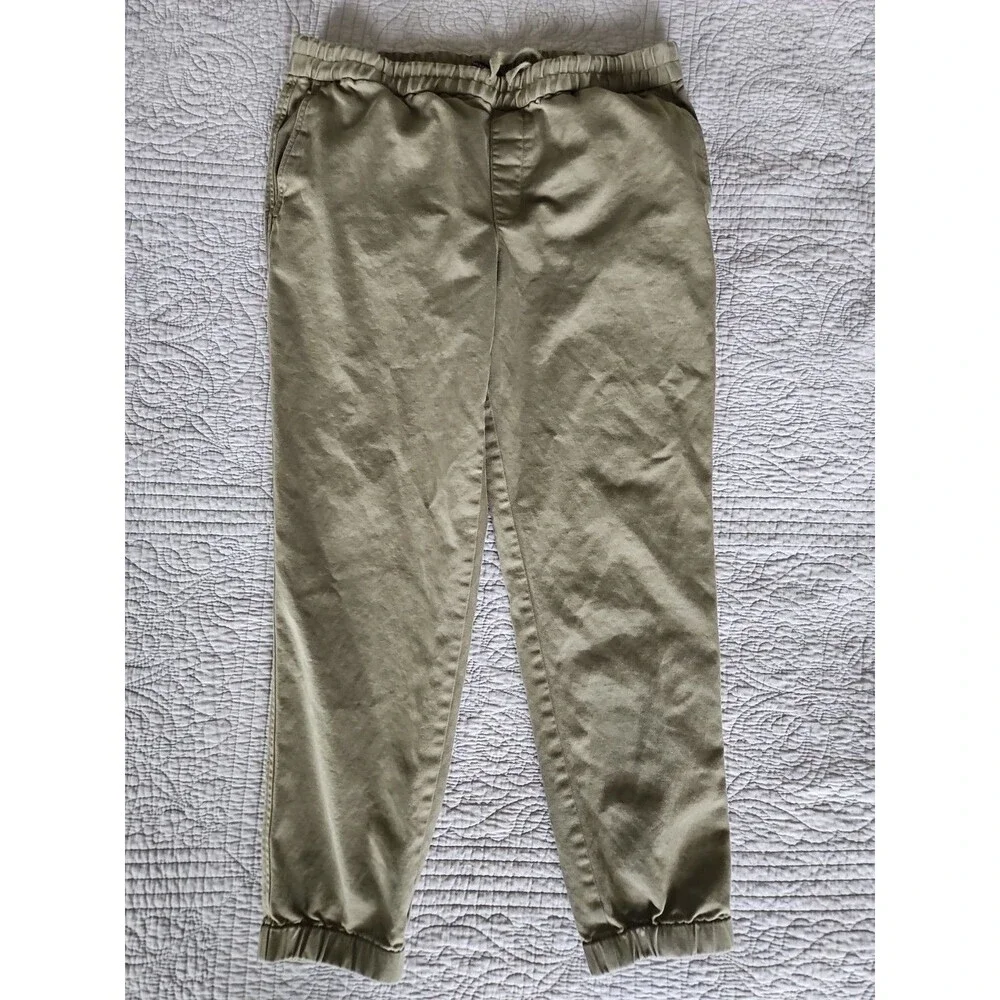 Banana Republic Traveler Jogger Pant Mens Large Olive Green Relaxed Tapered Fit